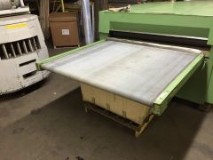 A-1327 KANNEGEISSER MULTI-STAR LAMINATING MACHINE WITH TEFLON BELT APPROXIMATELY 57 INCHES WIDE 