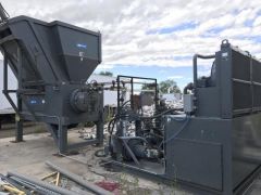  L-4789 SSI 52”X 75” RAM FED DUAL ROTOR SHREDDER, 19 RPM FAST ROTOR, 14 RPM SLOW ROTOR 