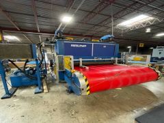 T-9753 BRUNO MODEL FH250-T TOGGLE DIE CUTTING PRESS BELT-FEED FOR SHEET AND ROLLED MATERIALS, 78” X 54”, 250 TON-YEAR 2003