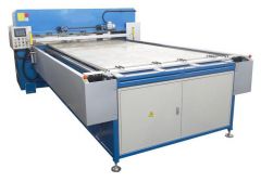 TT-1708 FULL AUTO HYDRAULIC CUTTING PRESS MACHINE AND CONTINUOUS FEEDING TABLE FOR SHEETS, MAX CUTTING FORCE 50 TON, CUTTING AREA 1800 X 900mm, FEEDING TABLE LENGTH 2500mm
