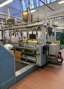 TT-4056 TESTA EUREKA AUTOMATIC FABRIC INSPECTION AND PACKAGING MACHINE, WORKING WIDTH 2200mm, YEAR 1992
