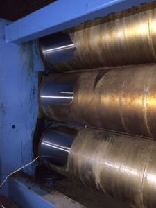 TT-7452 BOMBI THREE-ROLLER NONWOVEN CALENDER, WORKING WIDTH 5800mm, YEAR 2007