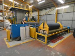 YY-2599 1 X 5.0M SELLERS CARPET OFF-LINE SLITTING LINE, YEAR 1996, WORKING WIDTH 5000 mm